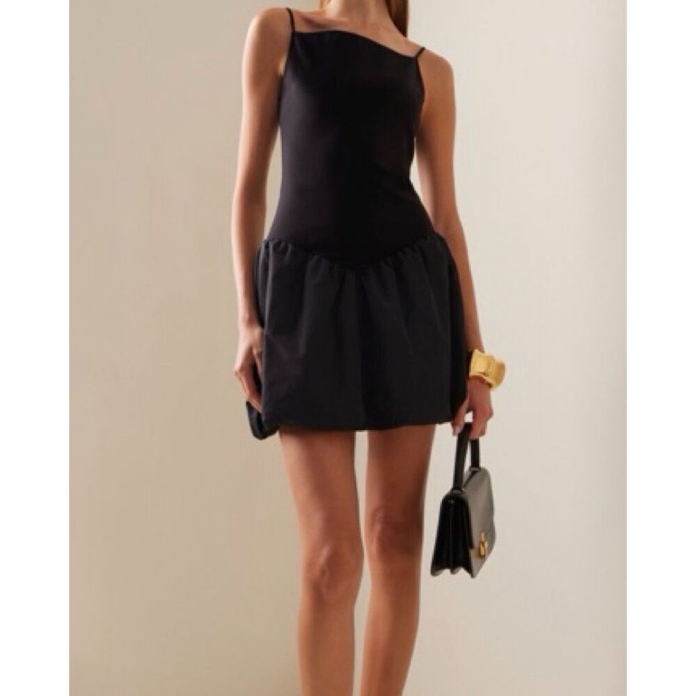 STAUD Ablee Taffeta Skirt Bubble Hem Mini Dress Size M